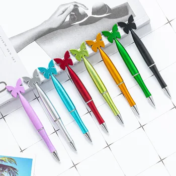 1000шт Шариковая ручка с бабочкой, поворотные шариковые ручки, Офисные школьные принадлежности, Детский Студенческий приз