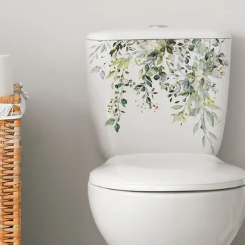 Наклейка на стену в виде цветка растения 30*25 см, креативный Туалет, Декоративный Ресторан, Ванная комната, Коммерческая самоклеящаяся наклейка на стену