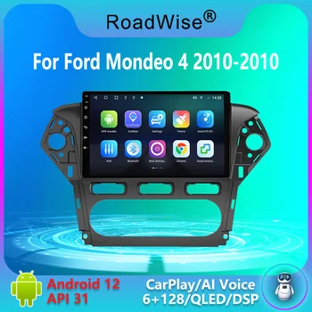 Дорожный Android 12 Автомобильный Радиоприемник Для Ford Mondeo 4 MK4 2010 2011 2012 2013 2014 Мультимедийный Carplay 4G Wifi GPS DVD 2 DIN Авторадио