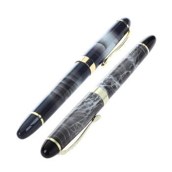 Перьевая ручка JINHAO X450 18 KGP шириной 0,7 мм, серый Мрамор и темные облака
