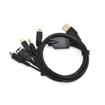 100 шт. Многофункциональный USB-кабель для зарядки 5 в 1 для PSP/Wii U GamePad/GBA SP/NDSL/3DS Кабель для зарядного устройства, Прямая поставка