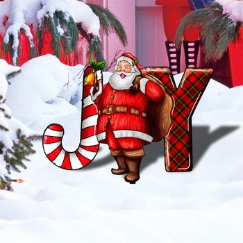 Yklu135 Радость Санта-Клауса Цветная трехмерная напольная розетка во дворе, сад, праздничное украшение на открытом воздухе, акрил, УФ