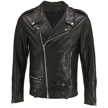 2023, Бутик, Мужская куртка из искусственной кожи в стиле панк, Мотоциклетная Мода, Приталенное Кожаное пальто