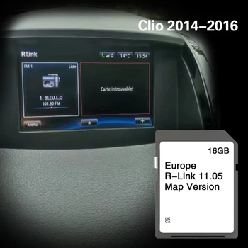 Для Renault Clio 2014-2016 Австрия Бельгия Италия Франция 16 ГБ Навигационная карта SD