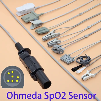 Совместимый 7p кабель датчика Datex-Ohmeda/Mennen Spo2 для взрослых/педиатрических/детских/новорожденных/ветеринарных, зонда OXY-F4-H, OXY-W4-H spo2.