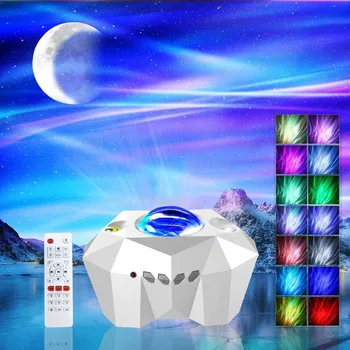 Светодиодный проектор Aurora Borealis, Луна, Галактика, ночные огни, Bluetooth, Музыка, Проекция Звездной туманности, Атмосферный светильник, Украшение спальни