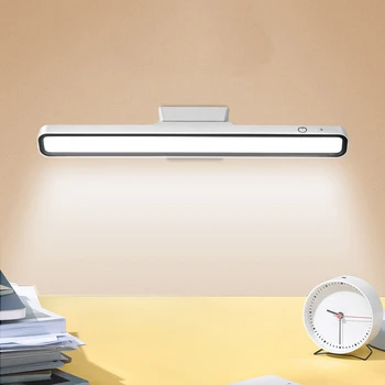Светодиодная USB Перезаряжаемая лампа, Подвесная Магнитная настольная лампа с плавным затемнением, Шкаф, гардероб, Настольная лампа, ночник для спальни