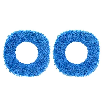 2 одноразовых швабры, моющиеся Прочные сменные прокладки из микрофибры, Тряпка для уборки пыли, для сухого и влажного пылесоса, синяя