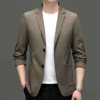 5640-Мужской модный повседневный маленький костюм, мужская корейская версия приталенного костюма, куртка 104, однотонная куртка
