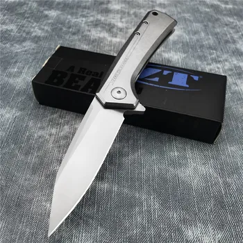ZT 0808 Складной карманный нож с лезвием D2, Цельнометаллическая ручка, Охотничий Тактический Многофункциональный нож для выживания, EDC Инструмент, Кухонный нож
