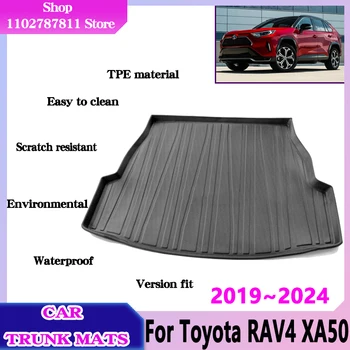 Автомобильный Коврик для заднего багажника Toyota RAV4 XA50 2023, Аксессуары 2019 ~ 2024, Водонепроницаемая Защита, Противоскользящий Материал TPE, Подушка Для Хранения